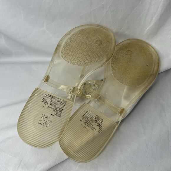 Tory Burch Mini Miller Thong Sandals Size 6 Jelly Flip Flops Travel Cruise Beach - Picture 4 of 5